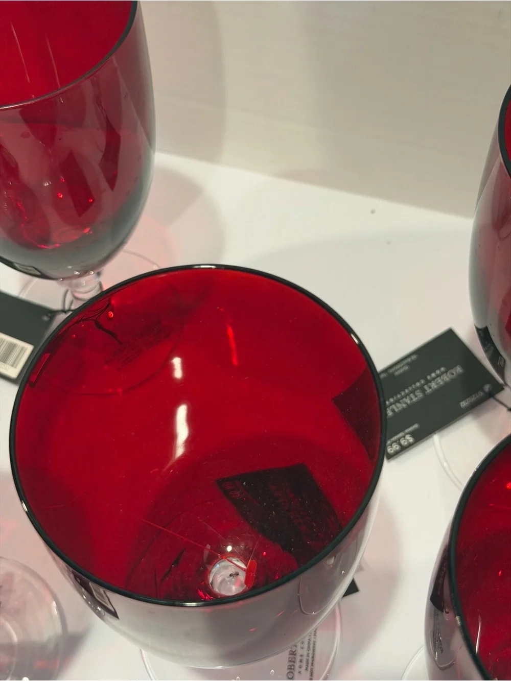 NWT Robert Stanley Home For Christmas 2018 Ruby Red Water Goblets Set of 5 MINT
